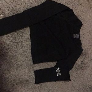 Pink seamless athletic crop top